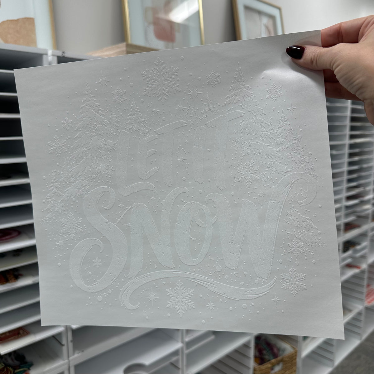 let it snow screen print transfer