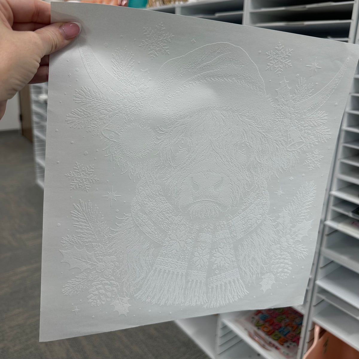 christmas cow screen print transfer