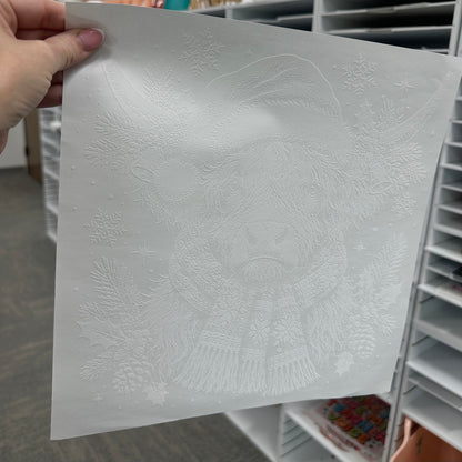 christmas cow screen print transfer