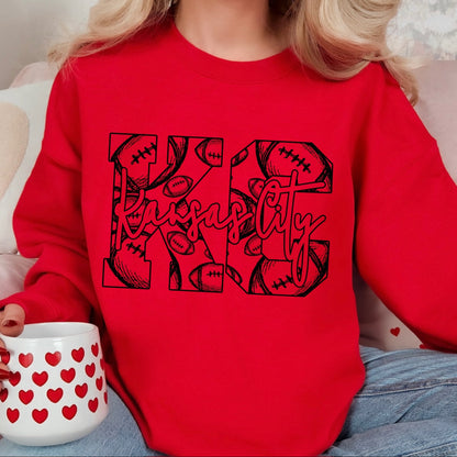 KC football screen print transfer