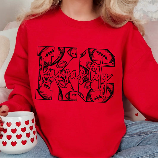 KC football screen print transfer