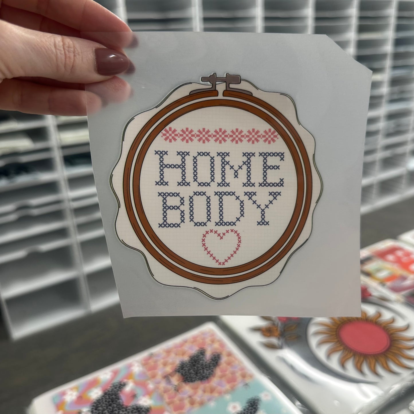 POCKET cross-stitch homebody transfer