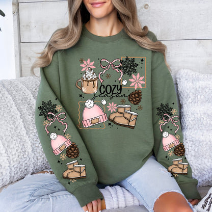 Cozy season + sleeves clear film screen print