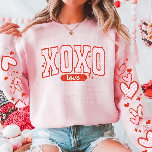 xoxo hearts + sleeves clear film screen print