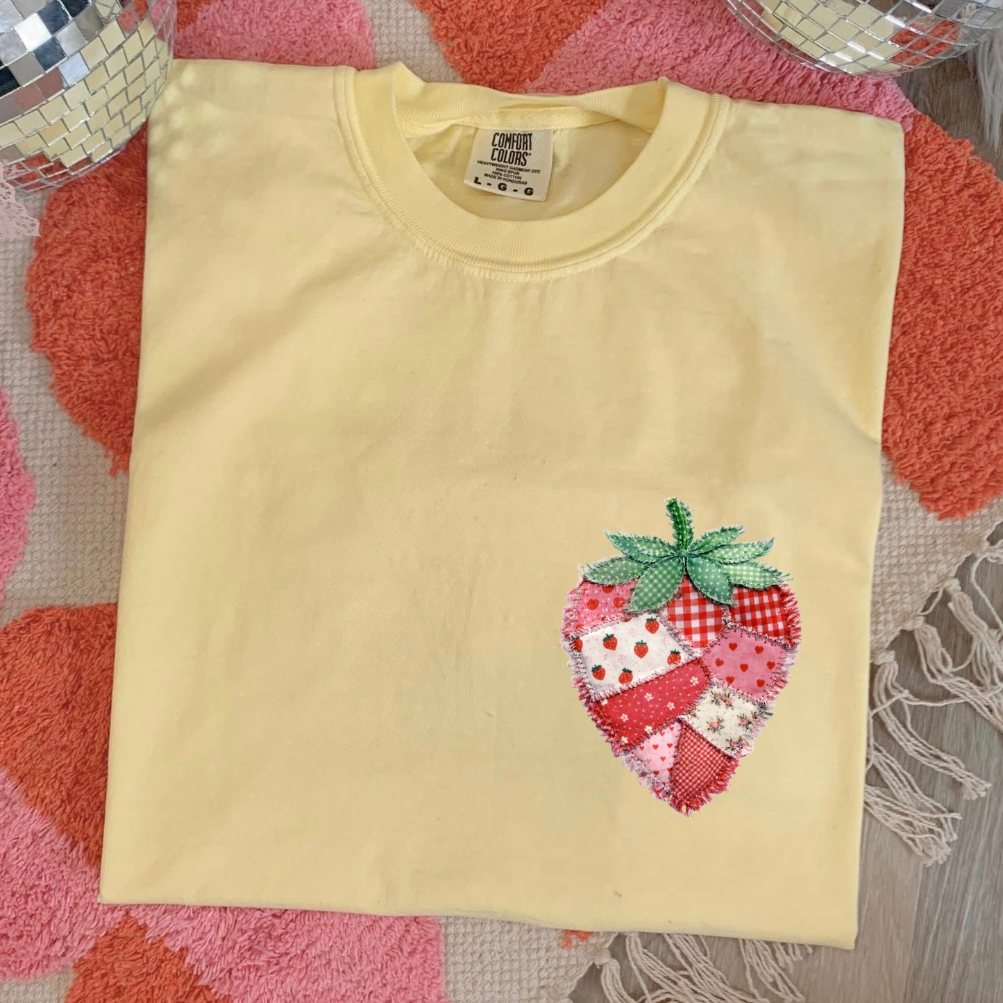 POCKET patchwork strawberry clear film transfer