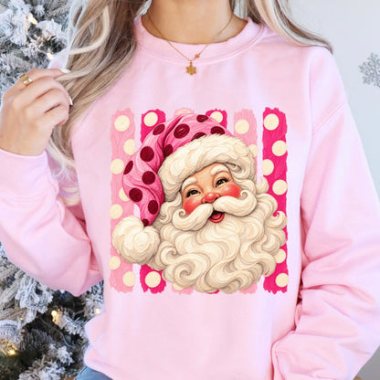 PRE-ORDER pink polka dot santa DTF 5-10 biz day tat