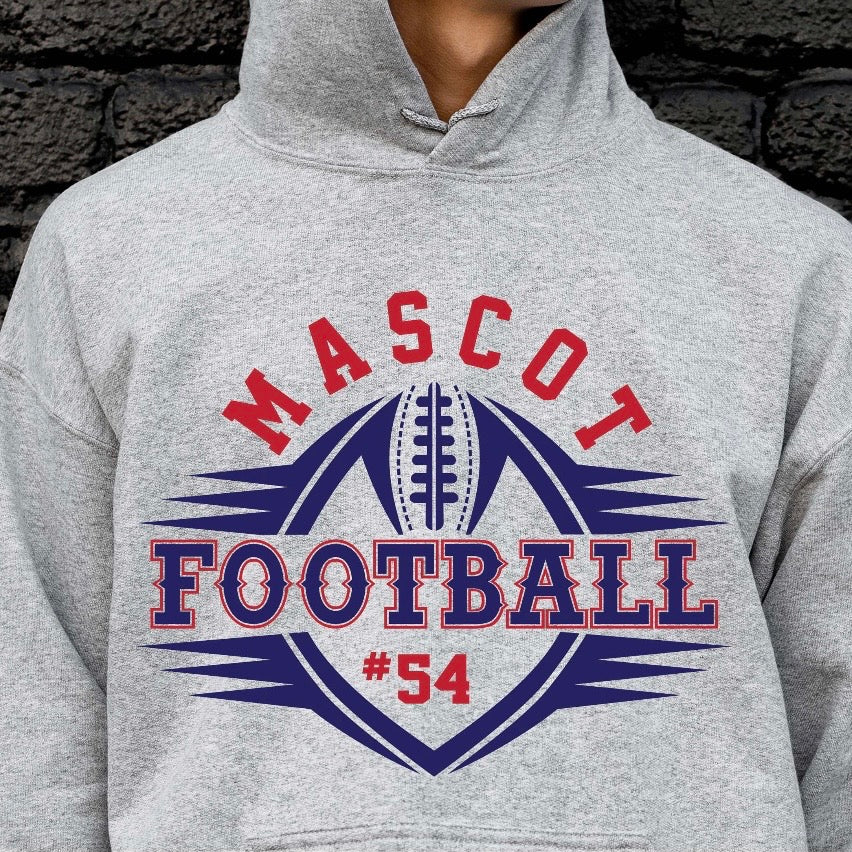 semi-custom FOOTBALL mascot (design set up only)