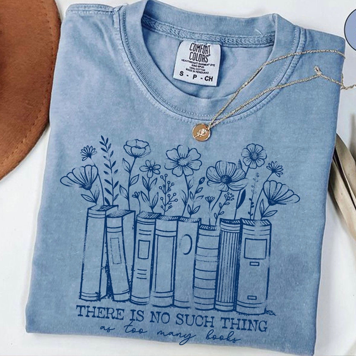 no such thing as too many books screen print transfer•