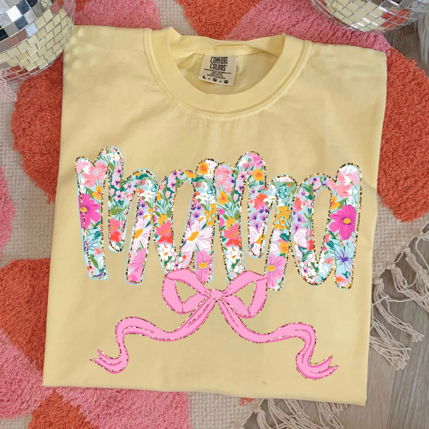 floral mama clear film screen print