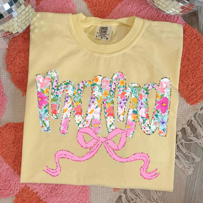 floral mama clear film screen print