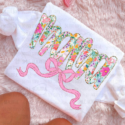 floral mama clear film screen print