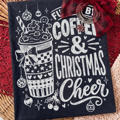 fueled by coffee & christmas screen print transfer