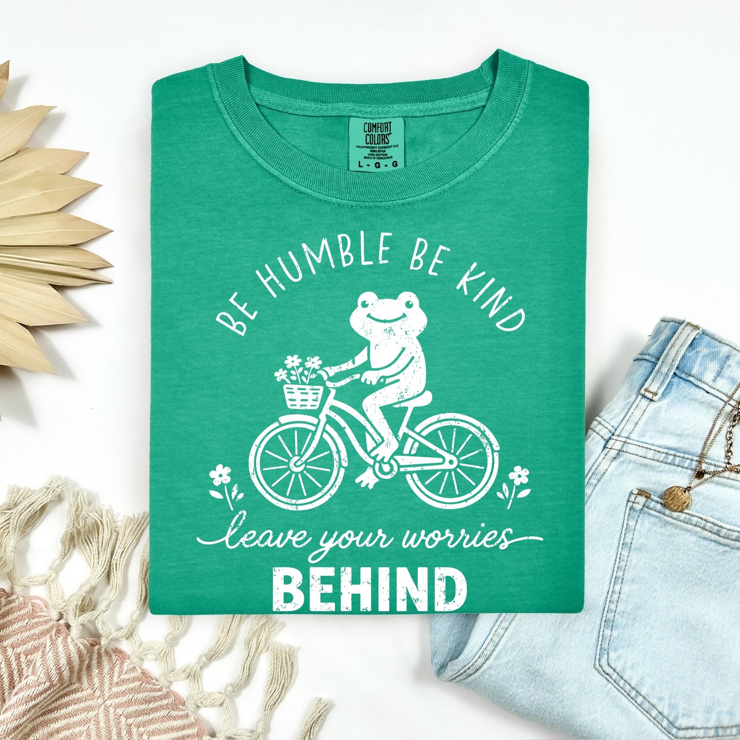 leave your worries behind screen print transfer•