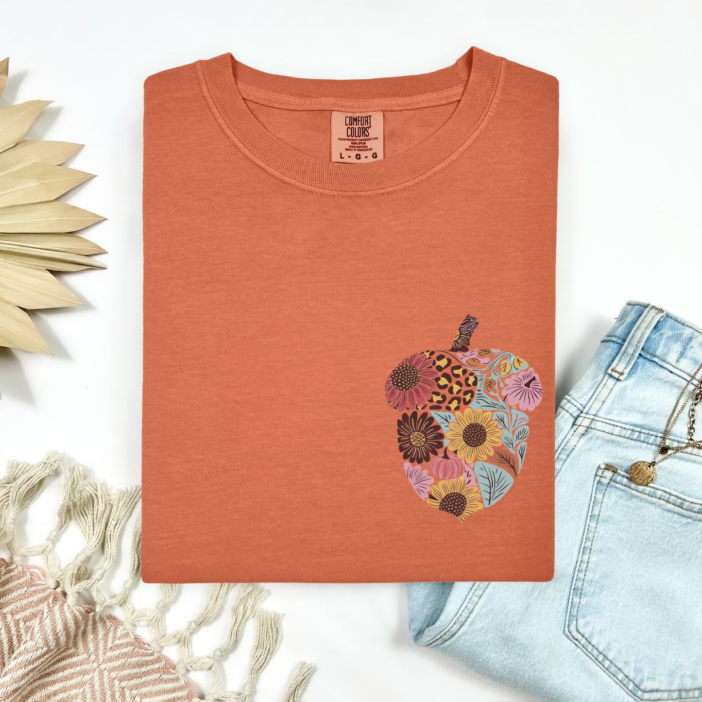 floral acorn POCKET PRINT