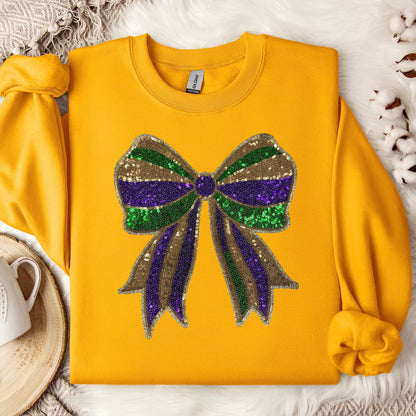 Sequins Patch - Mardi Gras Bow