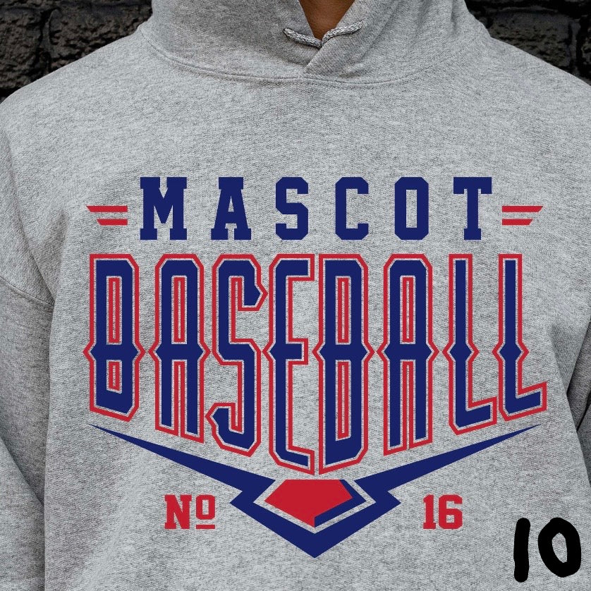 semi-custom BASEBALL mascot (design set up only)