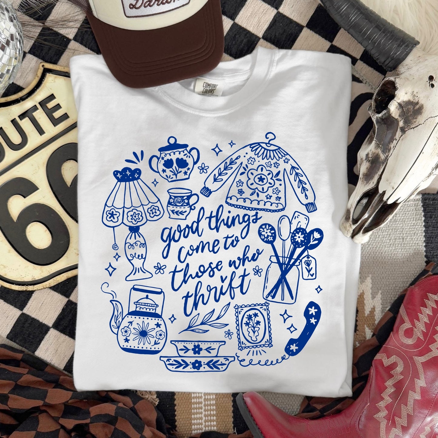 good things come to those who thrift screen print transfer