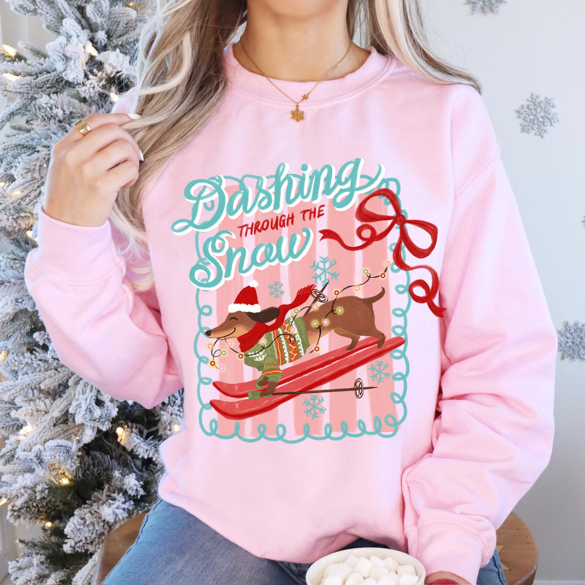 dashing thru the snow clear film screen print