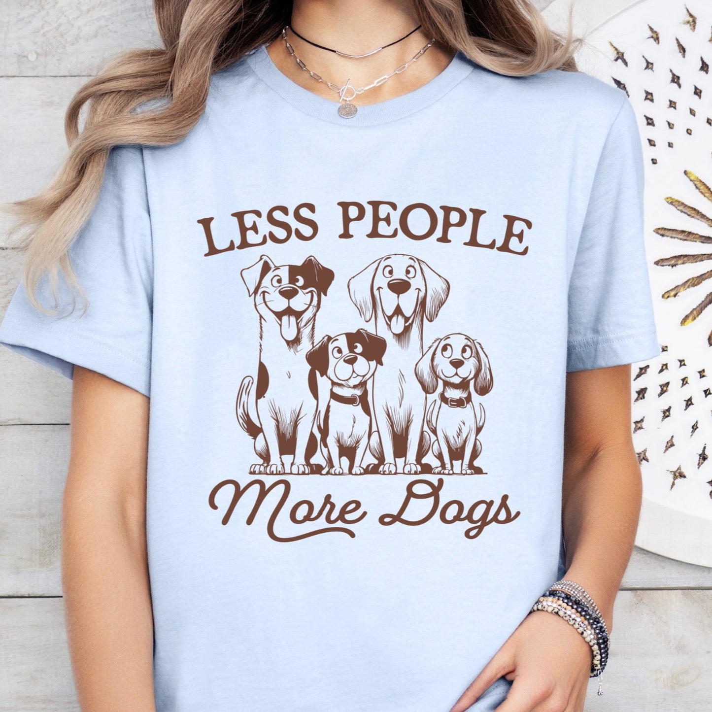 less people more dogs screen print transfer