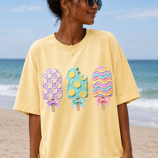summer popsicles clear film screen print