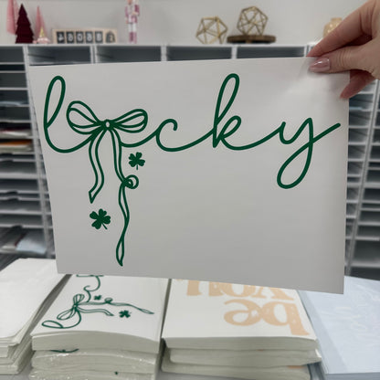 Lucky coquette bow screen print transfer•