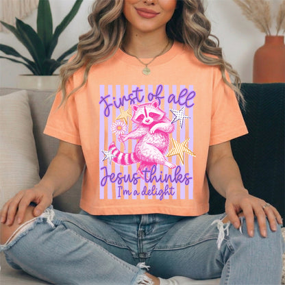 Jesus thinks Im a delight clear film screen print
