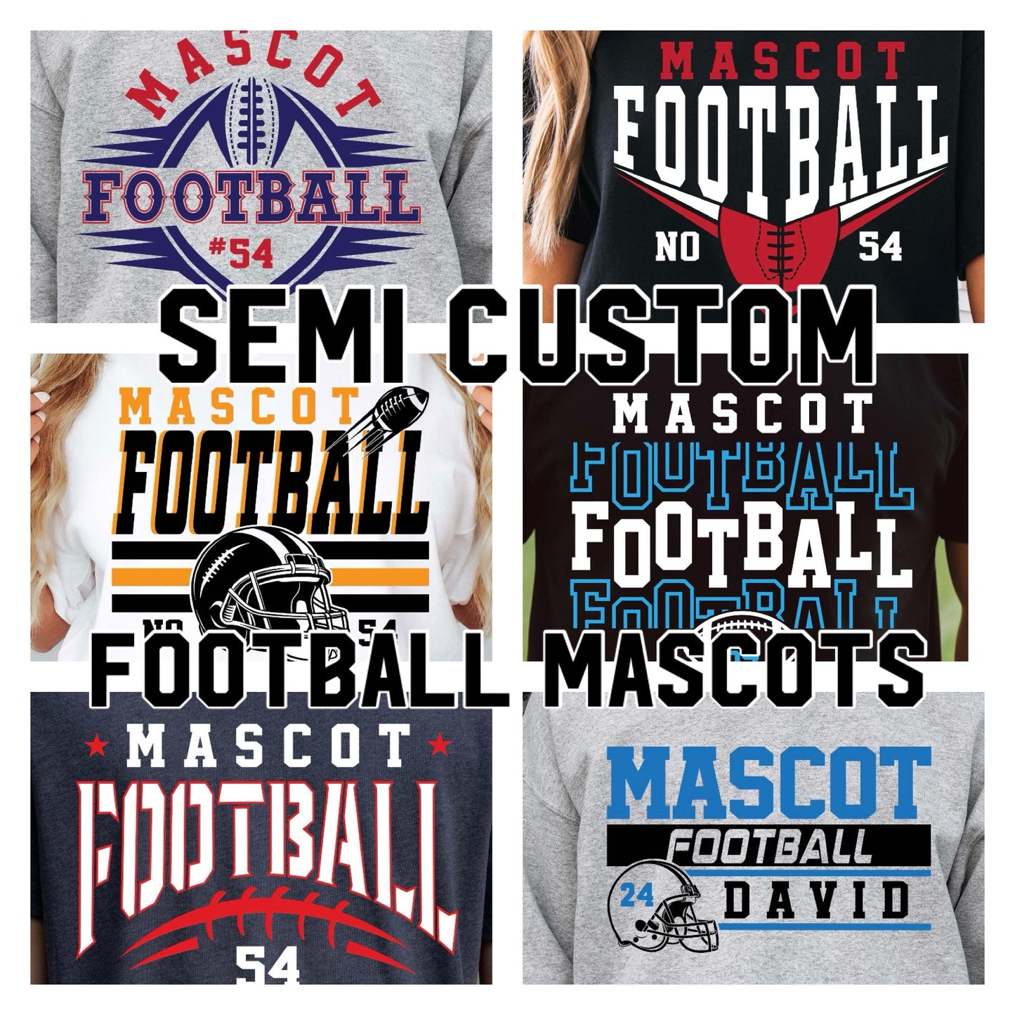 semi-custom FOOTBALL mascot (design set up only)
