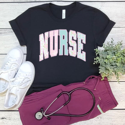 Nurse lace clear film screen print