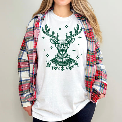 hipster reindeer screen print transfer