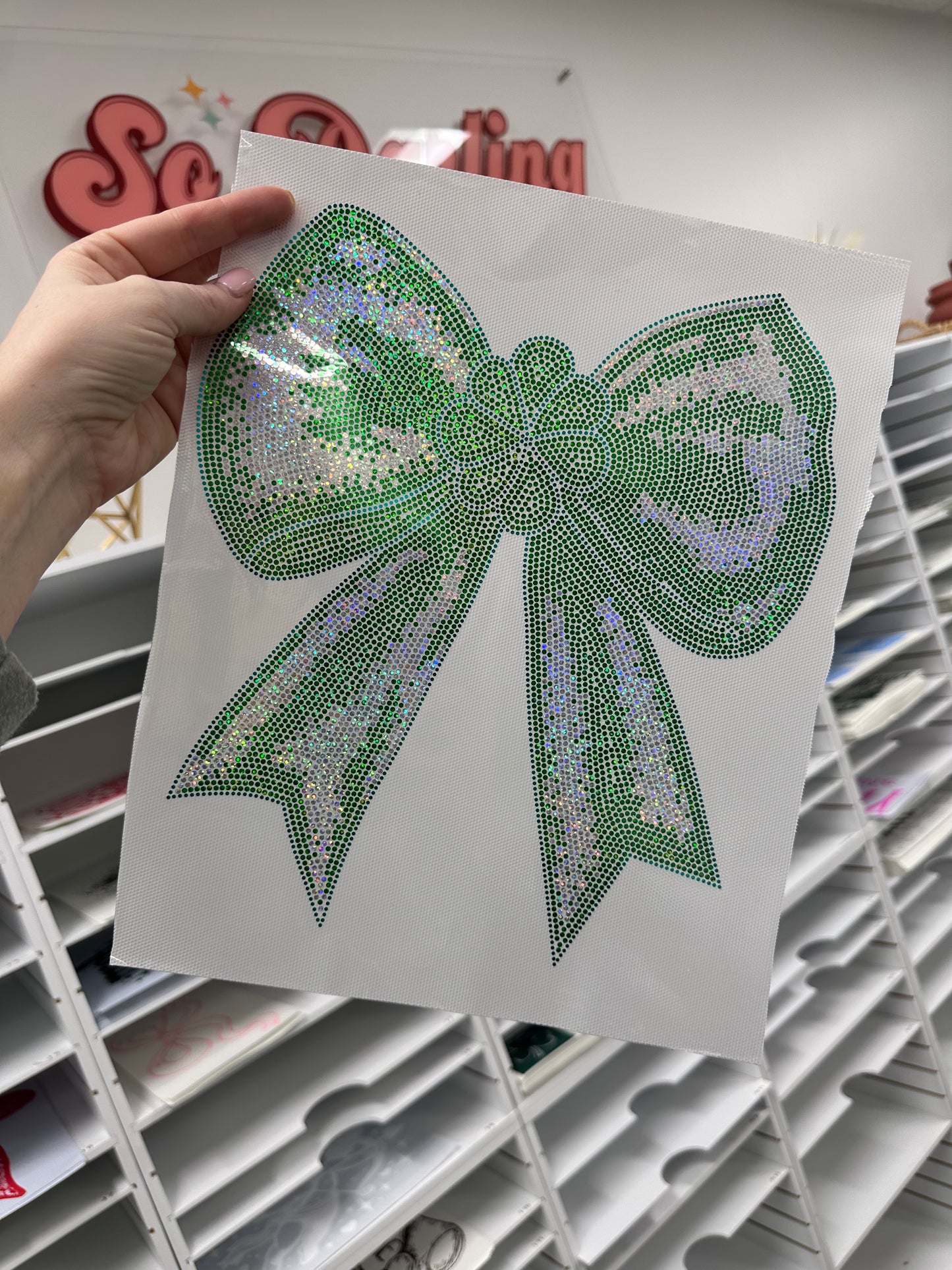 Spangle Transfer - Celtic Clover Bow