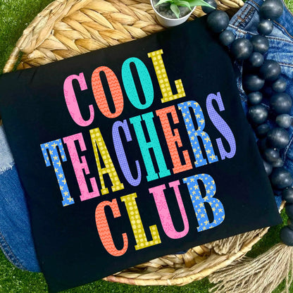 cool teachers club clear film screen print