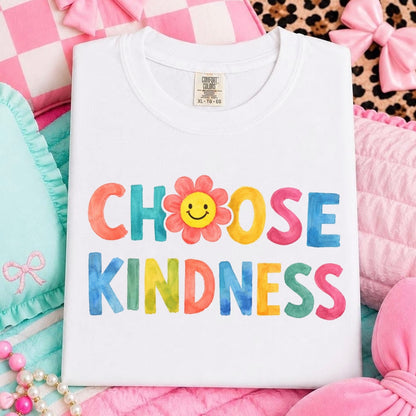 choose kindness clear film screen print