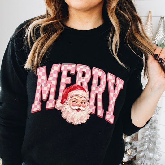 PRE-ORDER pink checker MERRY DTF 5-7 biz day tat