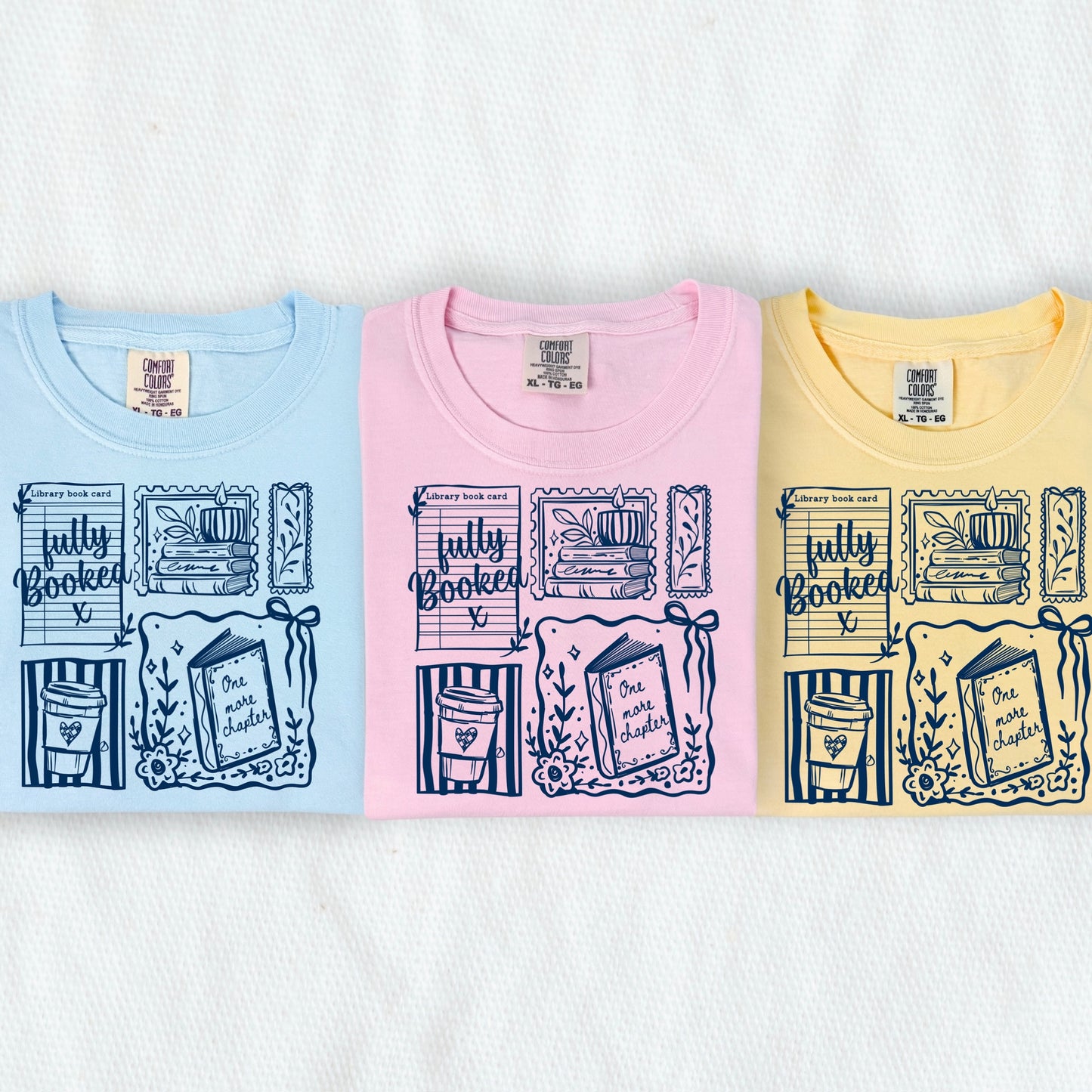 fully booked navy ink screen print transfer