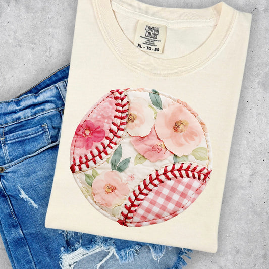 quilted baseball clear film screen print