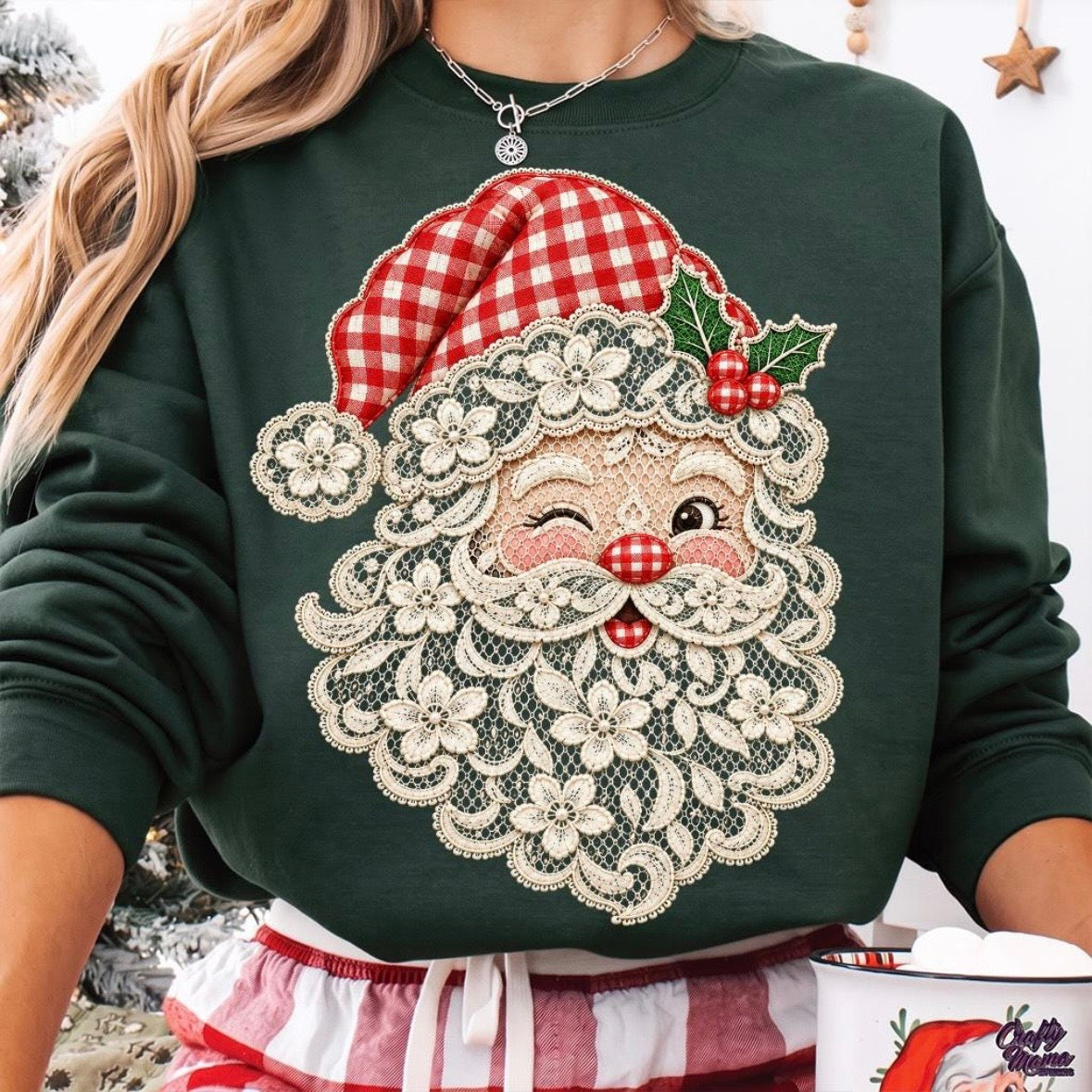 Lace Santa clear DTF PRE-ORDER 5-7 biz day tat