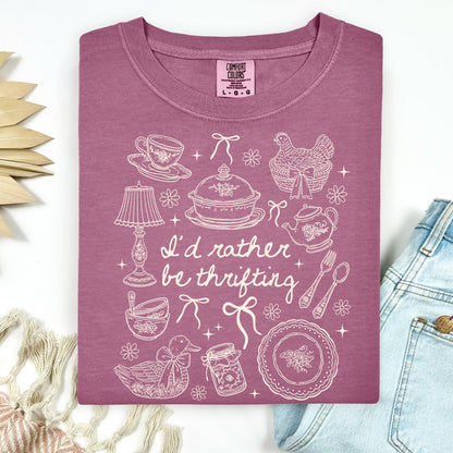 id rather be thrifting screen print transfer•