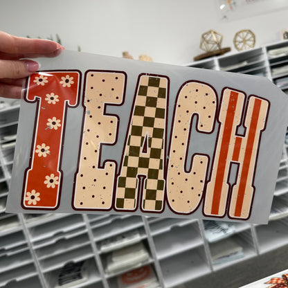 TEACH fall palette clear film screen print