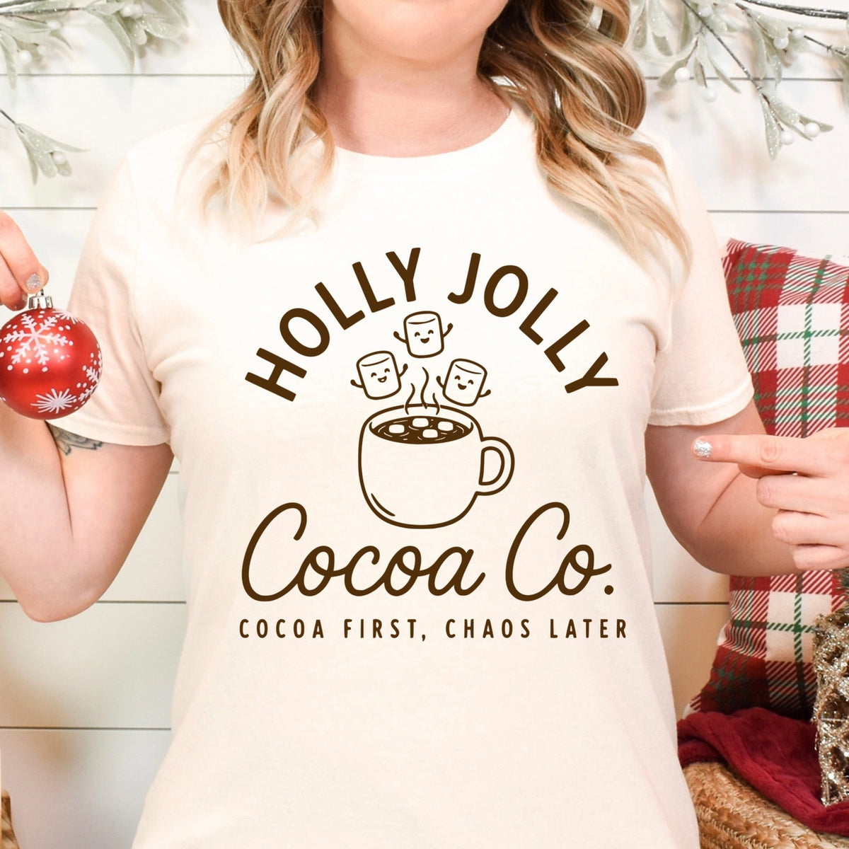 holly jolly cocoa co. screen print transfer•