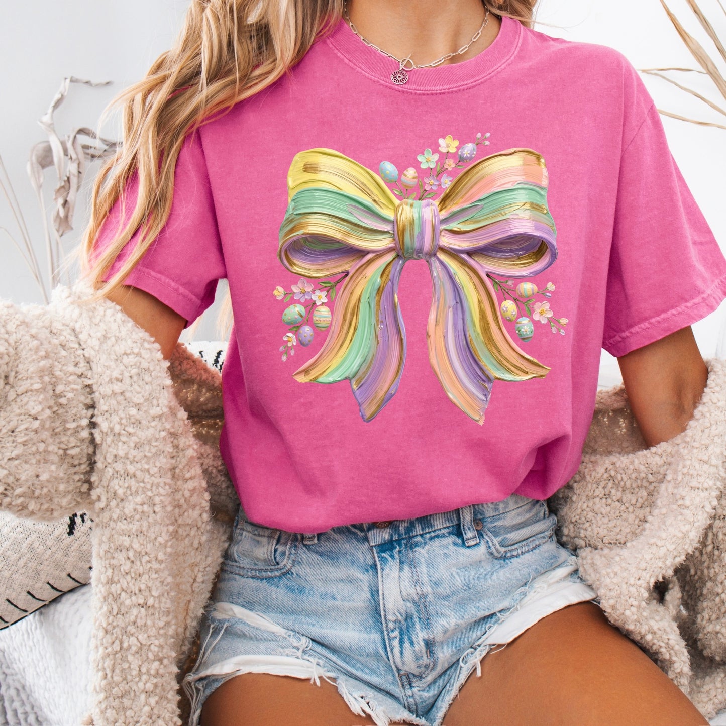 Easter Bow clear film screen print