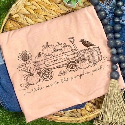 take to the pumpkin patch screen print transfer•