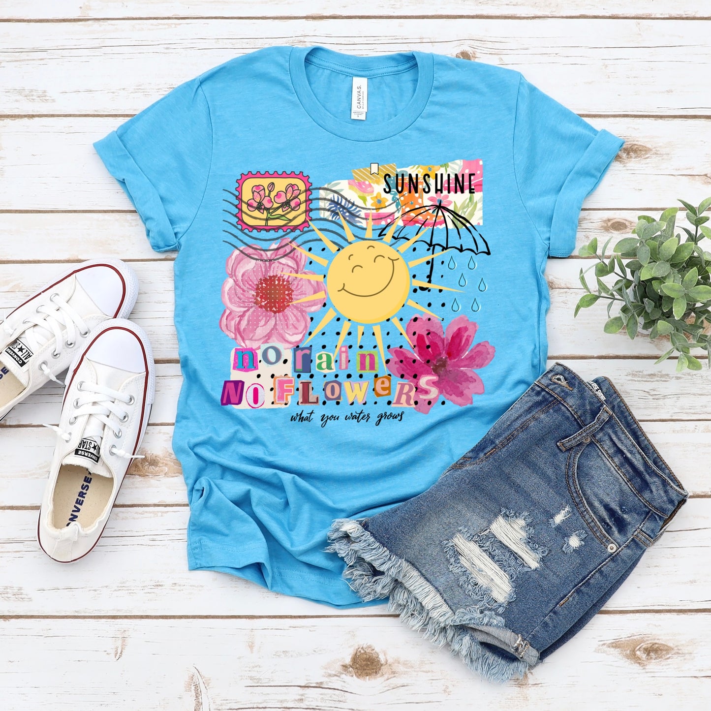 retro sunshine collage clear film screen print