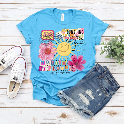 retro sunshine collage clear film screen print