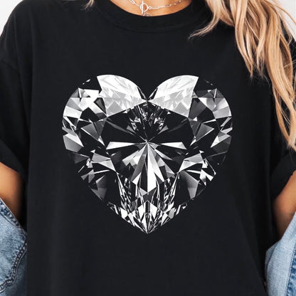 diamond heart half tone screen print transfer•