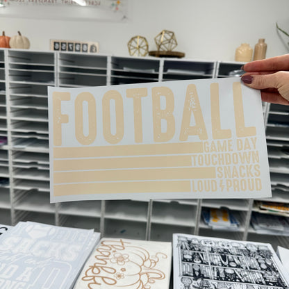 football grunge beige ink screen print transfer