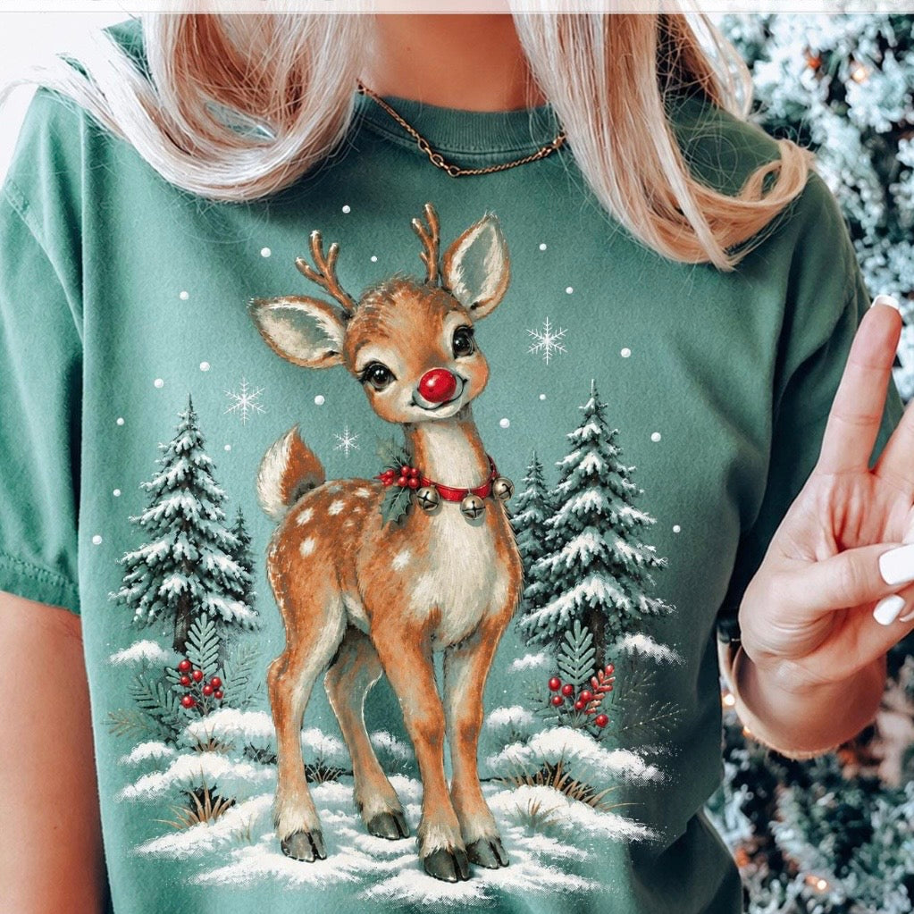 PRE-ORDER vintage reindeer DTF 5-10 biz day tat