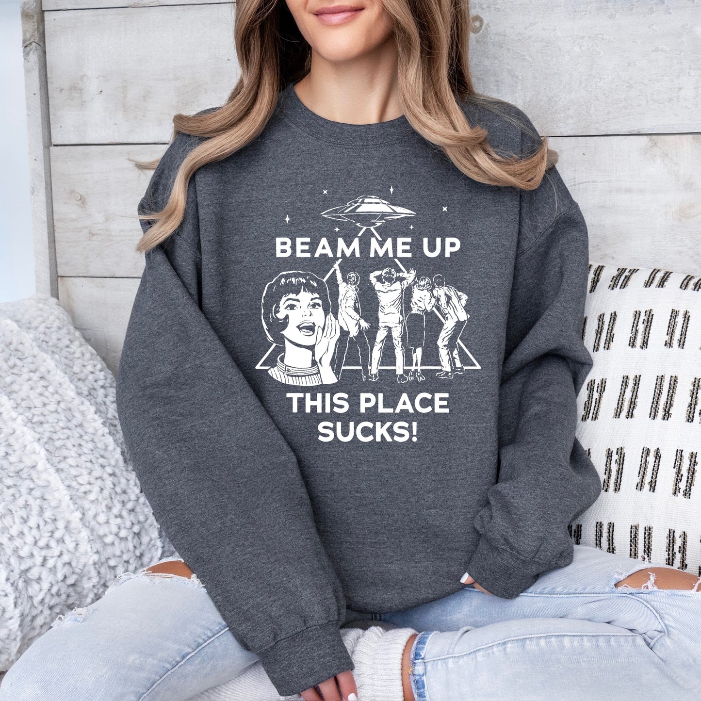 beam me up this place sucks screen print transfer