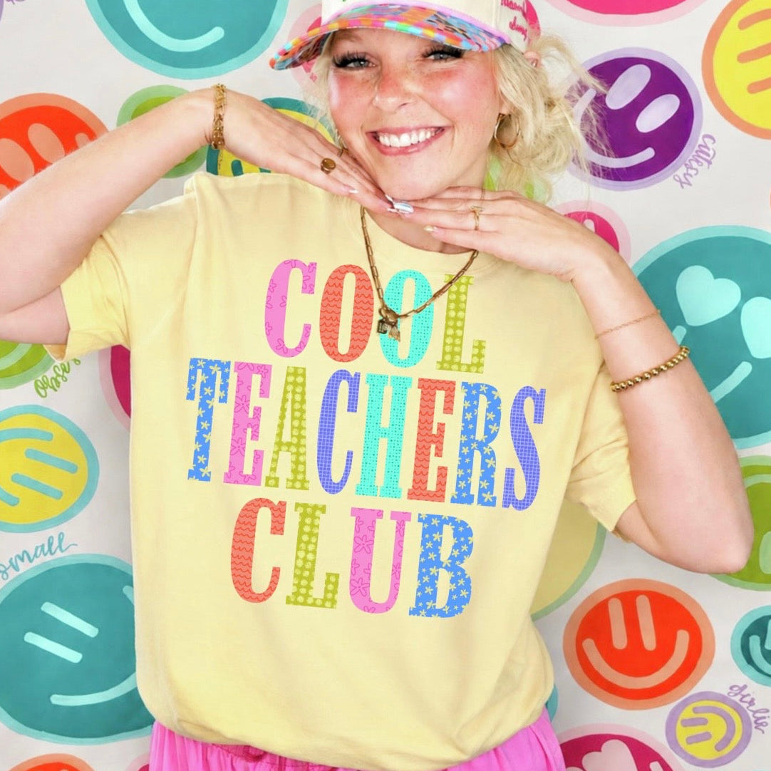 cool teachers club clear film screen print