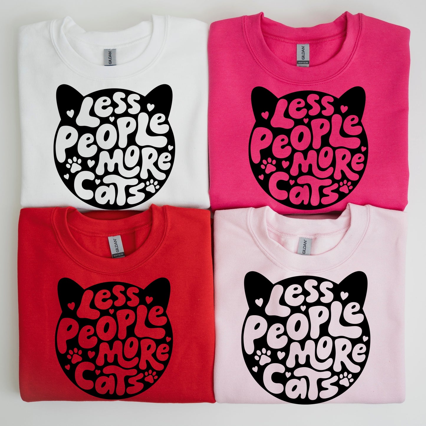 Less People More Cats screen print transfer