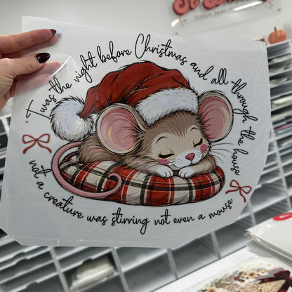 twas the night before christmas clear film screen print